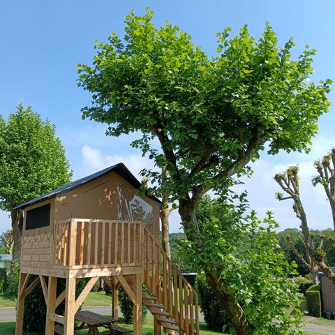 Accommodatie 2 personen - Natuurtent op palen Standaard 7,2 m² - zonder sanitair