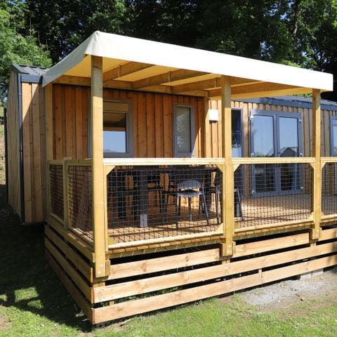 MOBILHOME 6 personnes - Confort 32m² - 3 chambres + terrasse semi-couverte