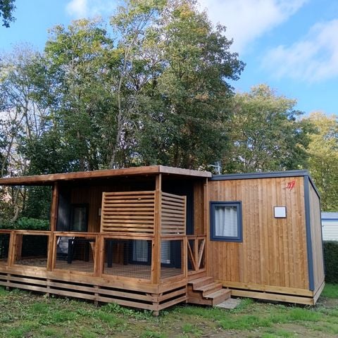 Mobilheim 4 Personen - Mobil Home Premium 32m² - (2 Zimmer 2 Badezimmer) + überdachte Terrasse