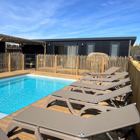 MOBILE HOME 8 people - NEW// Villa de la Rance Prestige 60m² - 4 bedrooms - 3 bathrooms - Swimming pool - Covered terrace - SPA