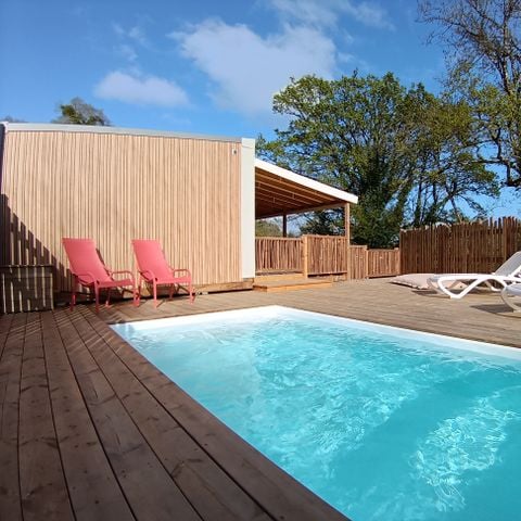 Mobilheim 6 personen - NEW// Villa de la Rance Prestige 40m² - 3 Schlafzimmer - 2 Badezimmer - Pool - Überdachte Terrasse