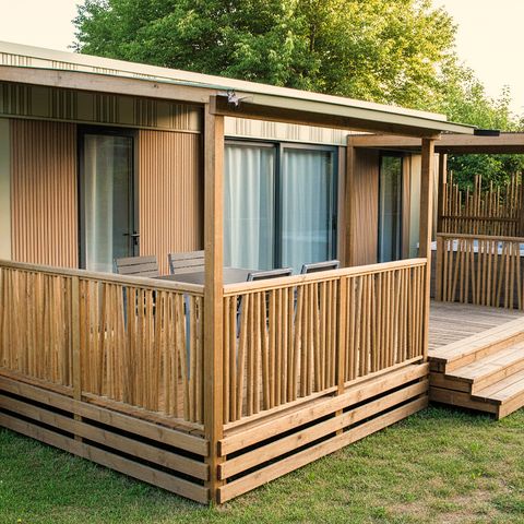 Stacaravan 4 personen - NIEUW// Villa de la Rance Prestige 36m² - 2 kamers - 2 badkamers - SPA - Overdekt terras