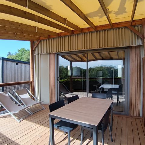 Mobilheim 2 Personen - NEW //Premium 20m² (1Sch-2Pers) + überdachte Terrasse