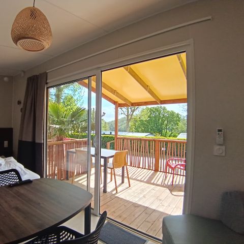 Mobilheim 2 Personen - NEW //Premium 20m² (1Sch-2Pers) + überdachte Terrasse