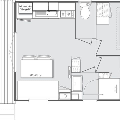 MOBILHOME 4 personas - Casa móvil de 2 dormitorios para 1 a 4 personas