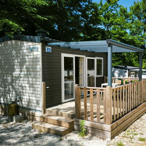 Mobile home 2 persons - Mobil-Home Confort 22m² - 1 bedroom + semi-covered terrace 12m² + TV + Air-conditioning