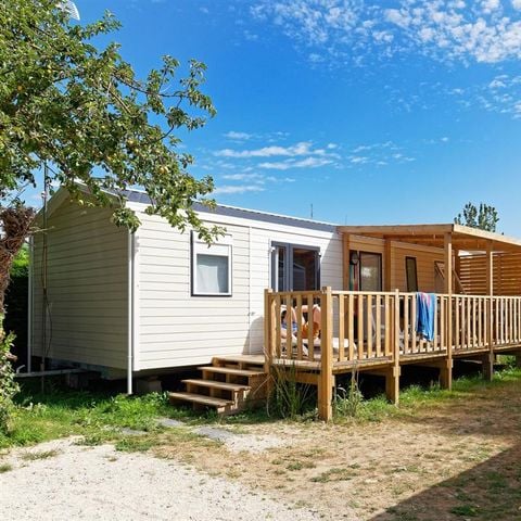 Mobilheim 6 personen - PREMIUM 36m² - 3 Schlafzimmer - 2 Badezimmer - Überdachte Terrasse