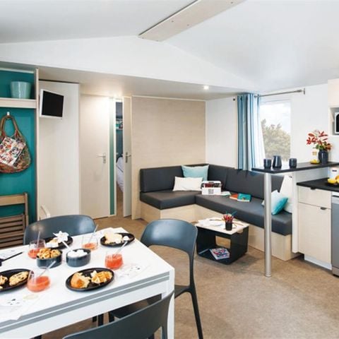 Mobilheim 8 Personen - SMALA 38m² - 4 Schlafzimmer + überdachte Terrasse