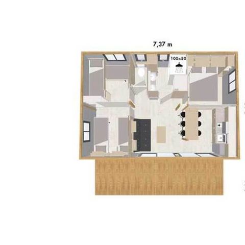 Mobilhome 6 personas - Cottage Premium 3 Dormitorios