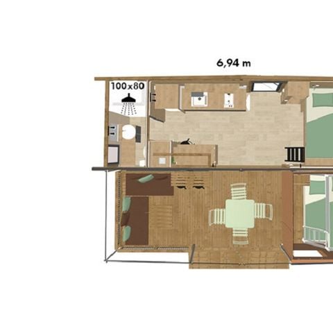 Tiny house 4 personen - Tiny lodge 2 Zimmer 4 Personen, Meerblick