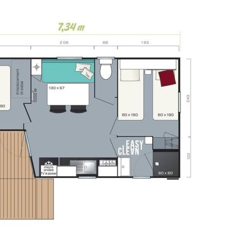 Stacaravan 4 personen - 23m² LOGGIA