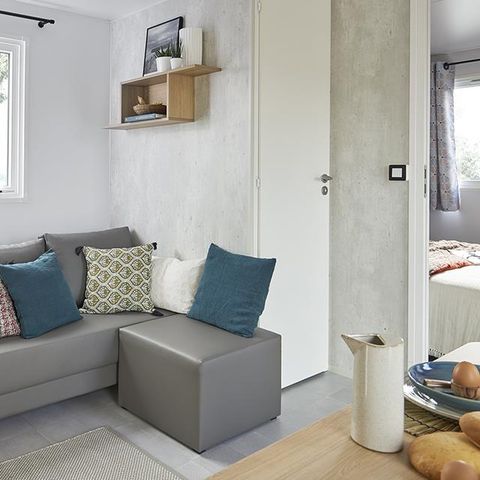 Mobilheim 4 Personen - Mobilheim Premium Prestige 30m² - 2 Schlafzimmer - überdachte Terrasse - SPA - Geschirrspüler - WiFi 4 pers.