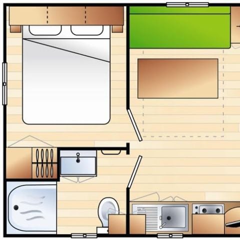 Mobile home 2 persons - Mobil home Standard 16m² - 1 bedroom - terrace 2 pers