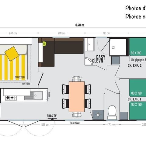 Mobilheim 6 personen - Premium-Bereich 31m²