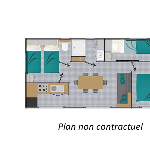 BUNGALOW 6 personnes - Grand Large 34m² (3 chambres) + terrasse
