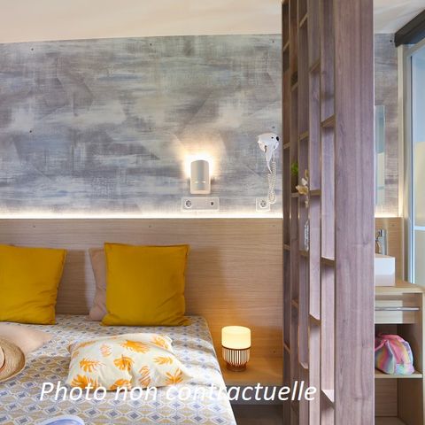 Stacaravan 6 personen - Stacaravan Taos 40m² (3 kamers 2 badkamers) + terras aan de vijver