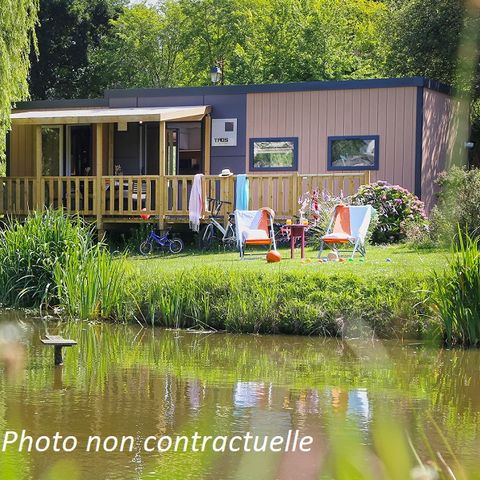 Stacaravan 6 personen - Stacaravan Taos 40m² (3 kamers 2 badkamers) + terras aan de vijver