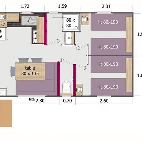 Mobile home 6 persons - ALIZE