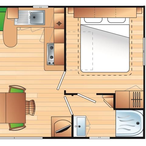 MOBILHOME 6 personnes - Cabane du pêcheur (3 chambres)