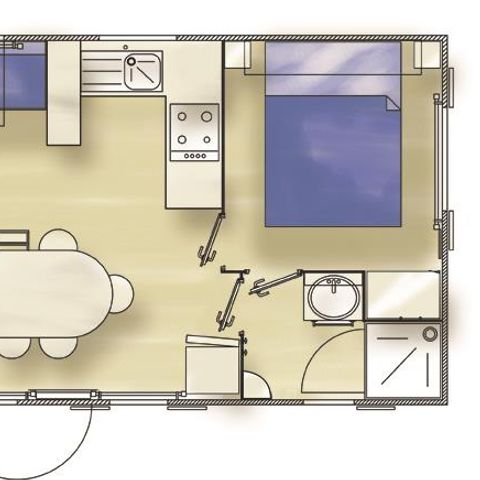 Mobilheim 6 Personen - Komfort (3 Zimmer)