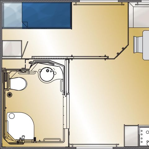 Mobilheim 4 Personen - für Personen mit eingeschränkter Mobilität (2 Zimmer)