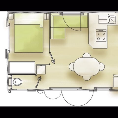 Mobile home 4 persons - Classic (2 bedrooms)