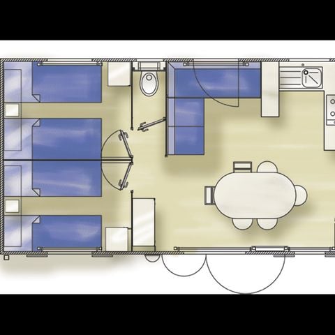 Mobile home 6 persons - Classic (3 bedrooms)
