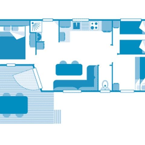 MOBILHOME 6 personas - Cabaña 6p 3ch ***