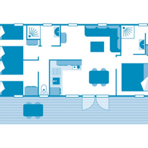 MOBILHOME 6 personnes - Cottage Nautilus 6p 3ch 2Sdb Premium