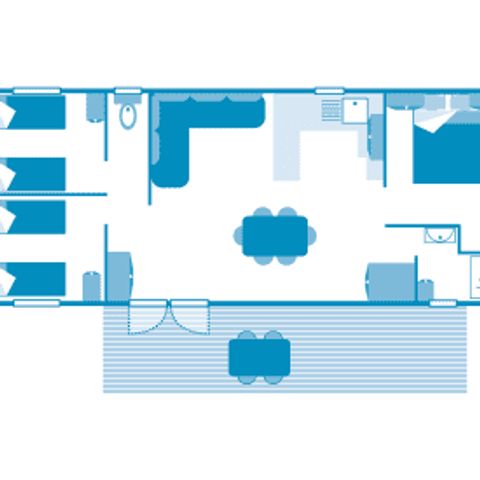 MOBILHOME 6 personas - Cabaña 6p 3ch ****