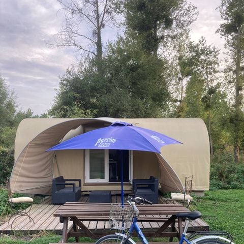 TENDA DA CAMPEGGIO 2 persone - 03-Cocosweet 20m2 (2ch - 2/4 pers.) + Letti fatti + kit bevande - prezzo per 2 persone