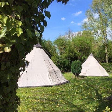 Zelt 2 Personen - 01-Tipi Davy Crockett 18m2 (1Sch - 1/8Pers.) + Kit bereit zum Campen - Preis für 2 Personen