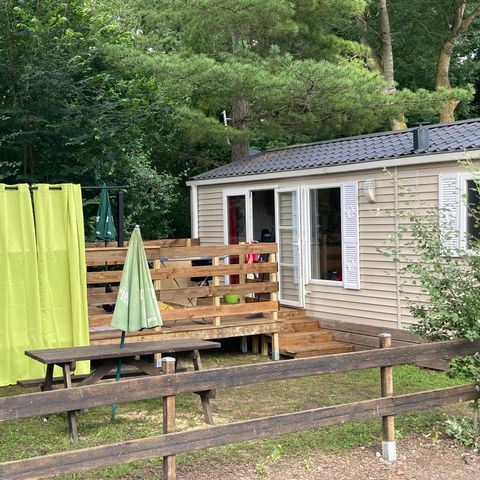 Bungalow 2 personen - 12-Bungalow du Parc 32m2 (2Sch - 2/6Pers.) + Jaccuzzi + gemachte Betten + Handtuch + Getränke + TV + Klima - Preis für 2 Personen