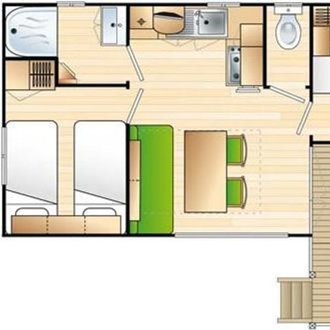 Stacaravan 4 personen - Bamboo Cottage