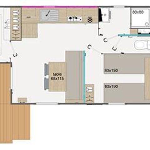 Mobilhome 5 personnes - Cottage Bambou Family Baby
