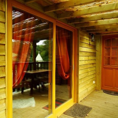 CHALET 2 persone - Cabane de D'JO (Bagno in legno, Vista sugli stagni e sul campo)