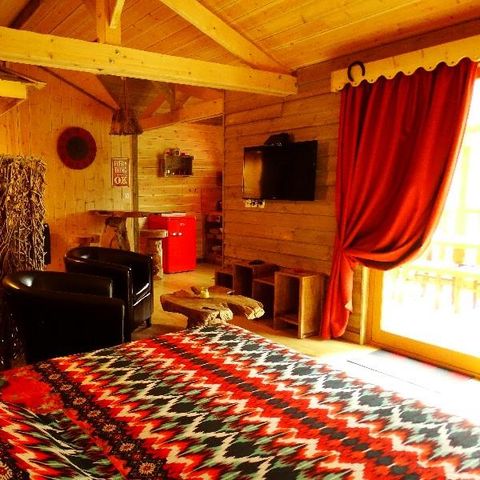 CHALET 2 persone - Cabane de D'JO (Bagno in legno, Vista sugli stagni e sul campo)
