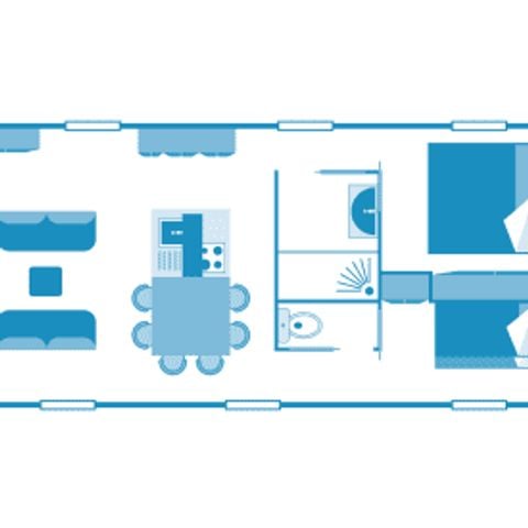 MOBILHOME 4 personnes - Cottage Taos 4p 2ch Premium
