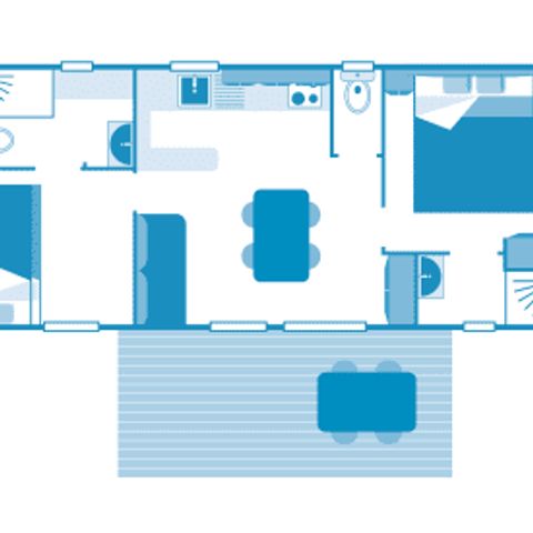 Mobilheim 4 Personen - Cottage Family 4p 2ch Premium