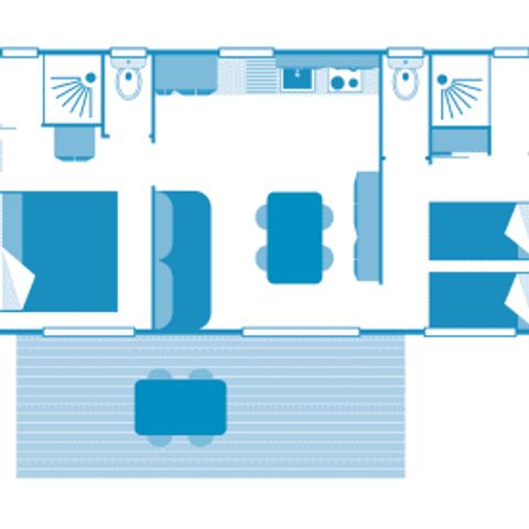 Stacaravan 4 personen - Huisje 4p 2ch **** Zeezicht