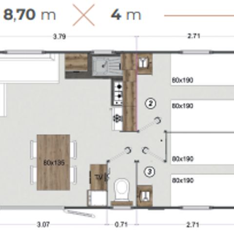 CASA MOBILE 6 persone - LE SOUCI DES MARAIS Piazzola 55 - 3 camere da letto