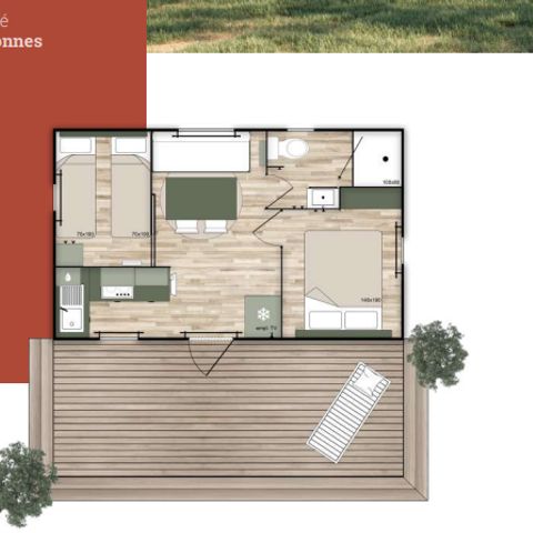 MOBILE HOME 4 people - LA POTENTILLE DES MARAIS Plot 3 - 2 bedrooms