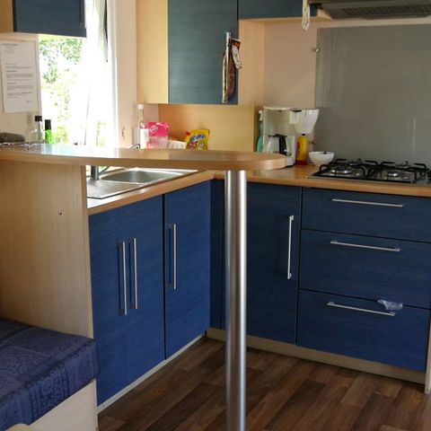 Stacaravan 6 personen - MOBIL HOME CONFORT SAM gaskookplaat koelkast vaatwasser televisie