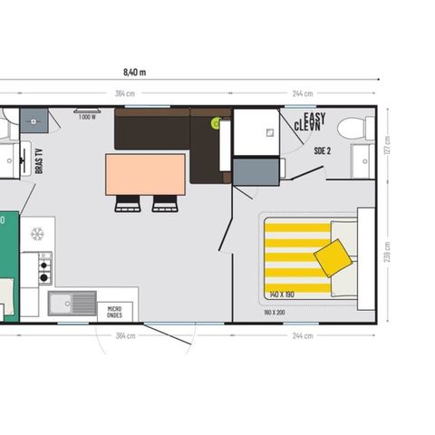 Mobile home 4 persons - Confort Plus 2 Bedrooms 2 Bathrooms