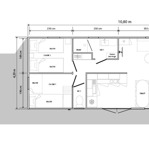 Mobilheim 6 Personen - 3 Schlafzimmer O'Hara 1064 2sdb