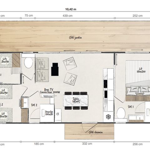 Mobile home 6 persons - Premium 3 Bedrooms
