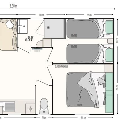 MOBILHOME 4 personas - Loggia Bay 2 dormitorios