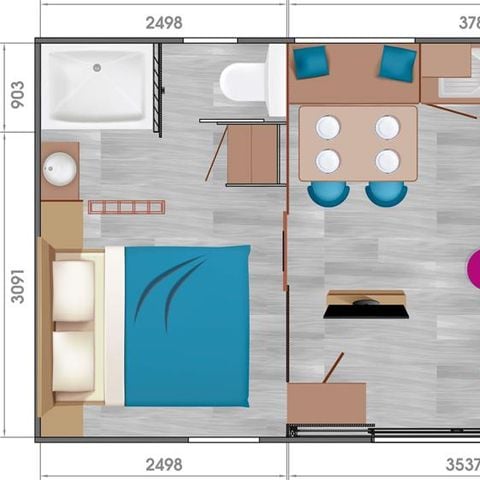CASA MOBILE 4 persone - Lodge "Les Voiles" Premium - 2 camere