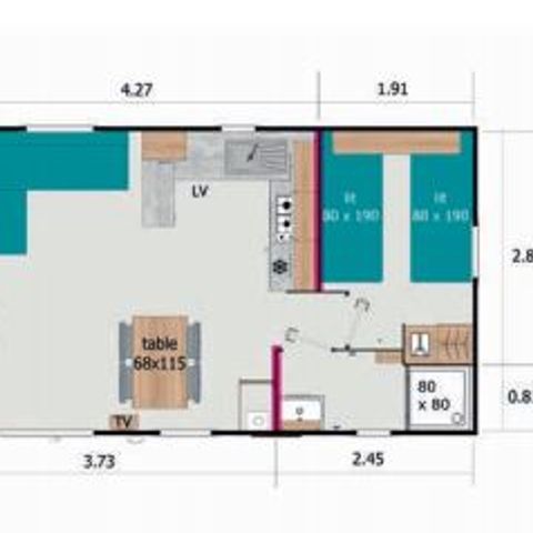 MOBILE HOME 4 people