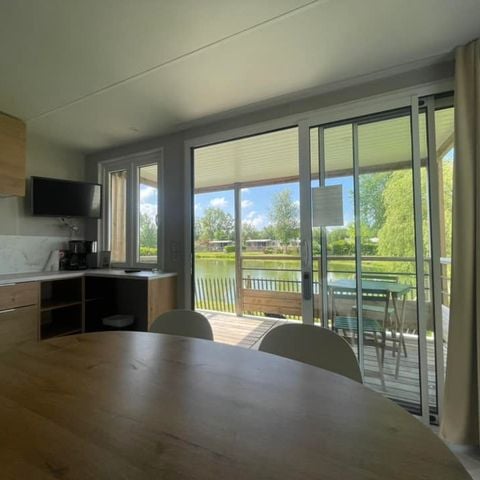 Mobilhome 4 personnes - 2 chambres - Lits superposés - Vue étang